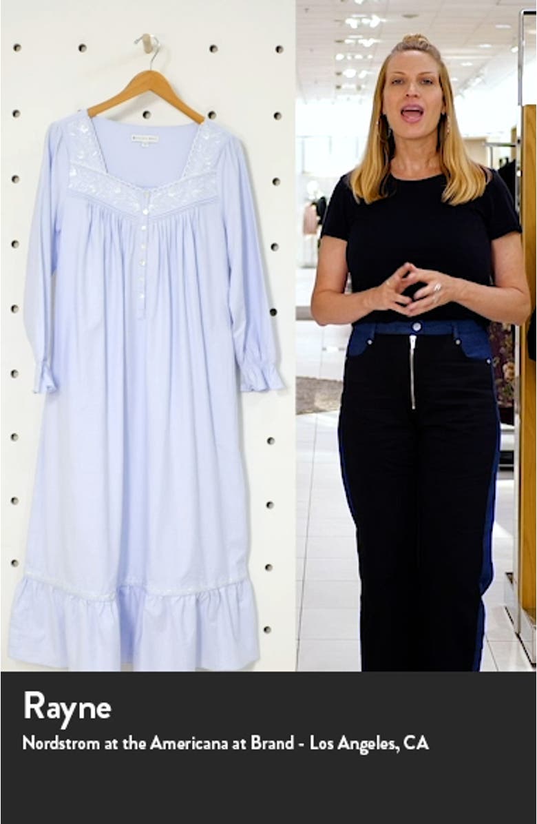 Long Sleeve Cotton Flannel Nightgown, sales video thumbnail