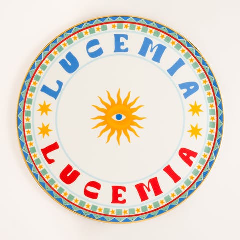 Lublin Lucemia Rimmed Porcelain Pizza Artisan Ceramic