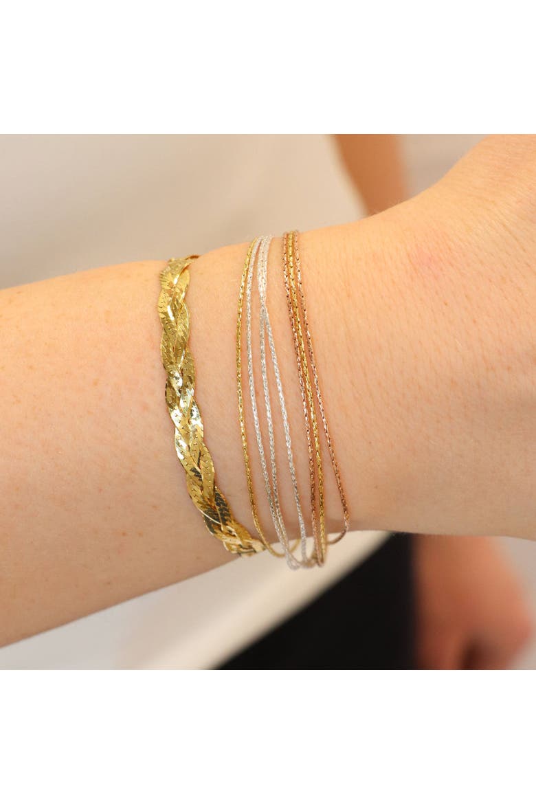 Tricolor Seven Strand Bracelet, Alternate, color, Tricolor Gold