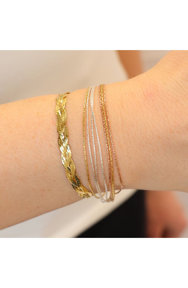 The Lovery Fine Jewelry Tricolor Seven Strand Bracelet, Alternate, color, Tricolor Gold