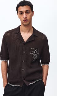 H&M Relaxed Fit Hole-knit Resort Shirt