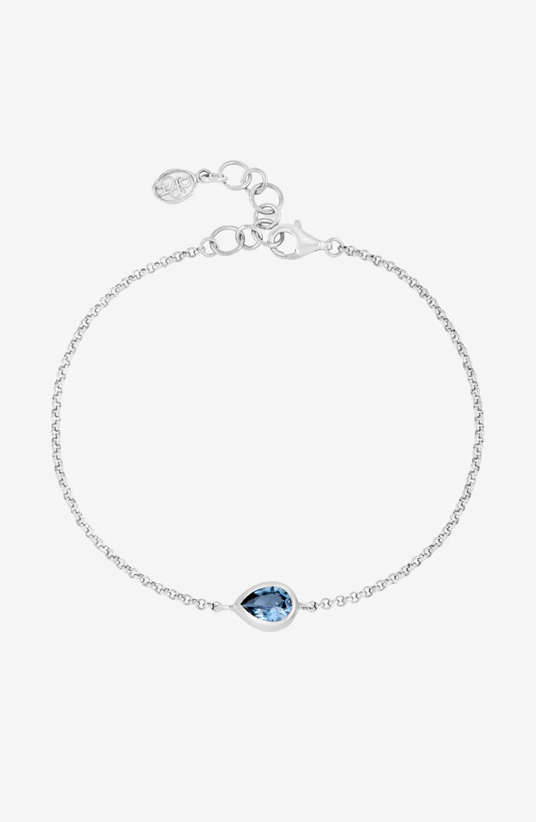 Dower & Hall Blue Topaz Pear Chain Bracelet, Main, color, Sterling Silver