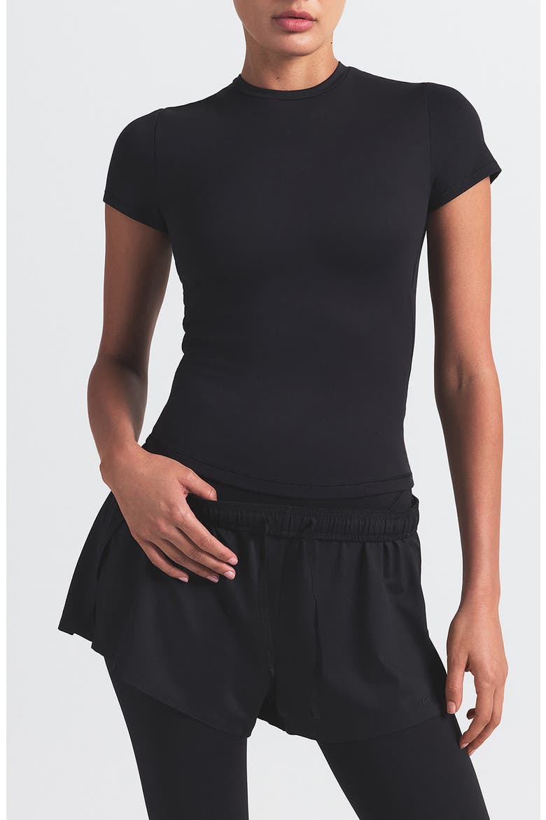 Matte Padded Baby Tee, Main, color, OBSIDIAN
