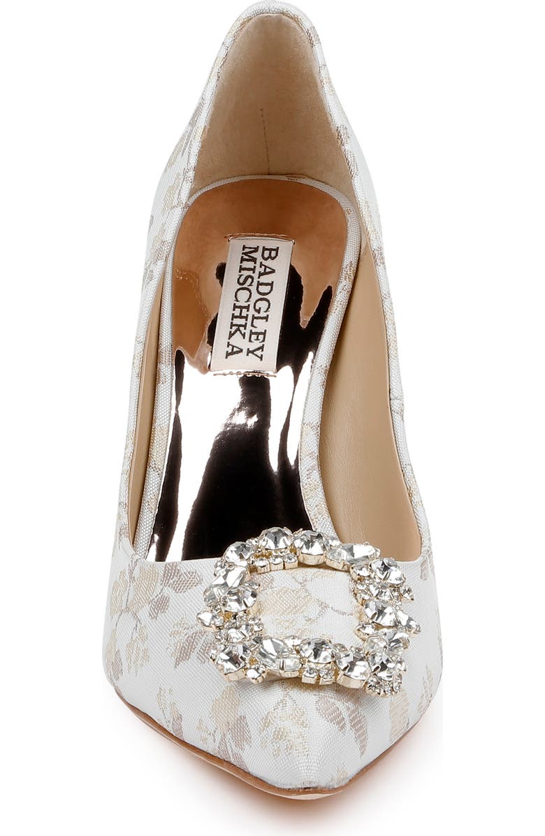 Badgley Mischka Collection Cher Crystal Embellished Pump, Alternate, color, Ivory Jacquard
