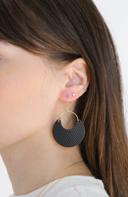 Nickel & Suede Ninas Leather Earrings In Multi
