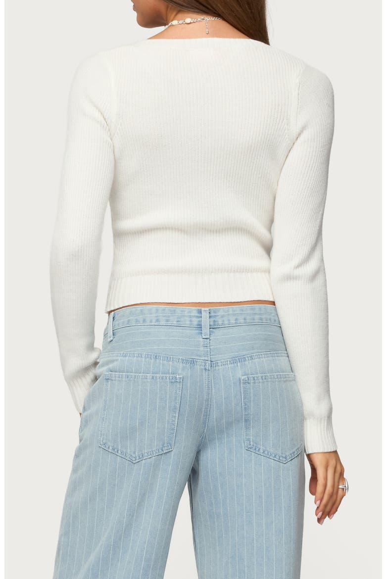 Maliah Ribbed Crop Sweater, Alternate, color, WHITE