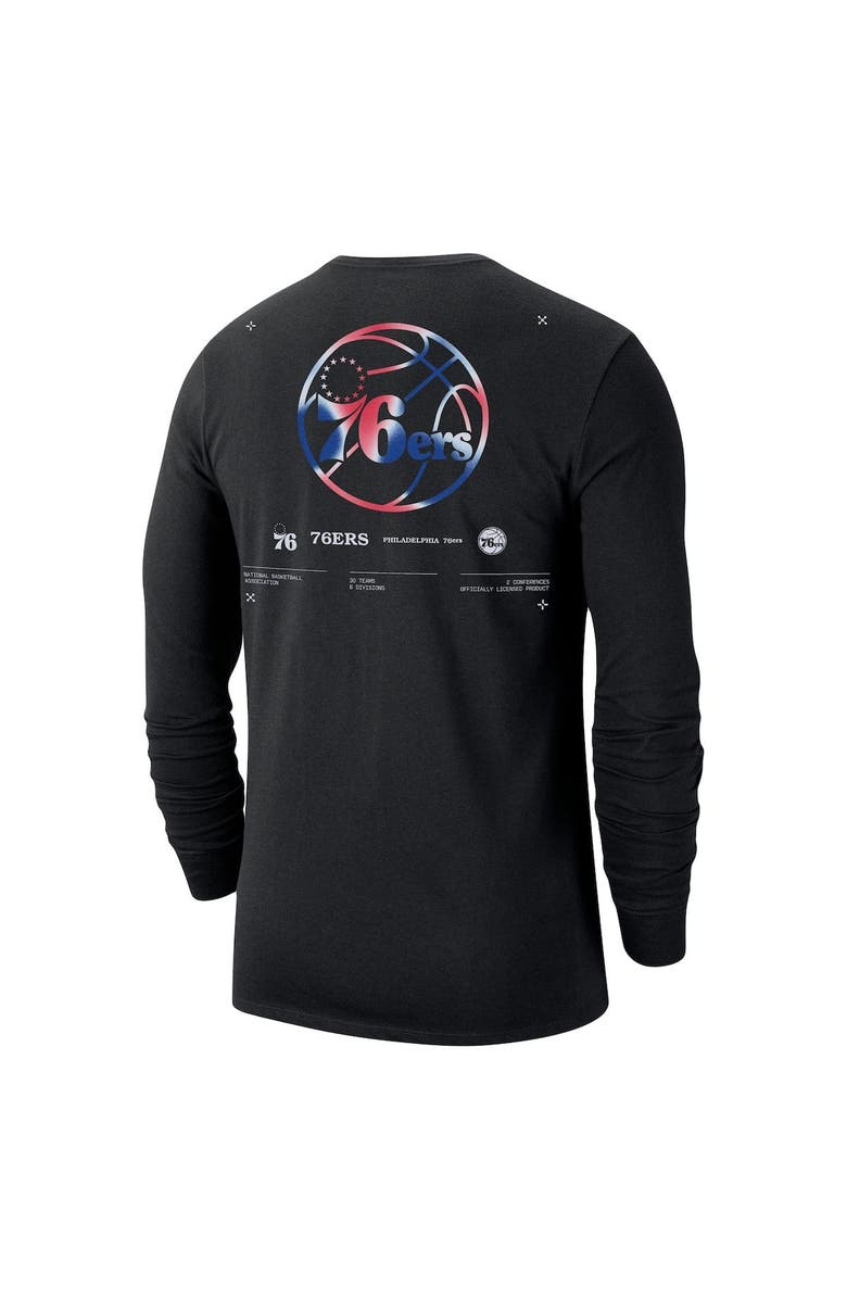 Nike Men's Nike Black Philadelphia 76ers Essential Air Traffic Control Long Sleeve T-Shirt, Alternate, color, Black