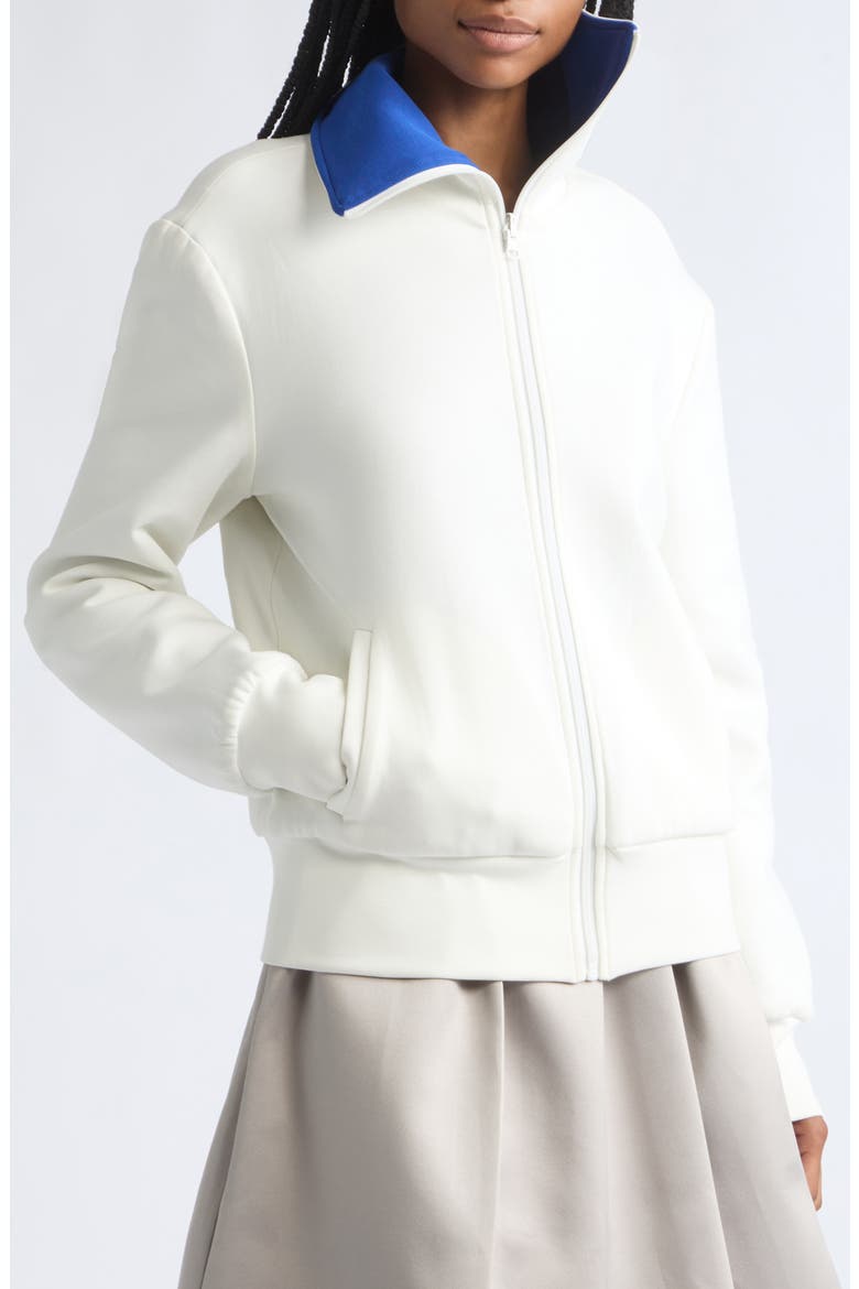 Reversible High Neck Jersey Jacket, Alternate, color, WHITE/ BLUE