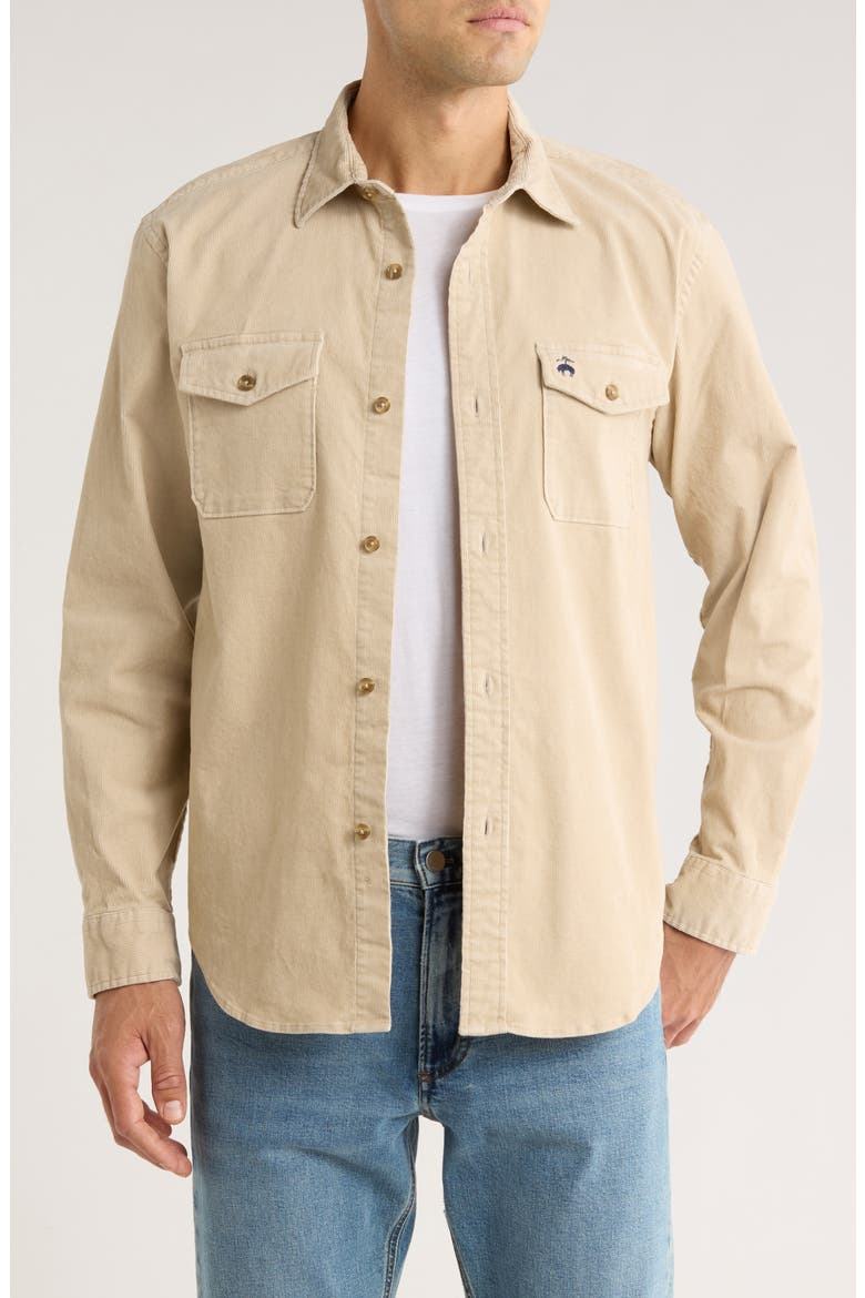 Stretch Cotton Corduroy Shirt Jacket, Main, color, WHITE PEPPER