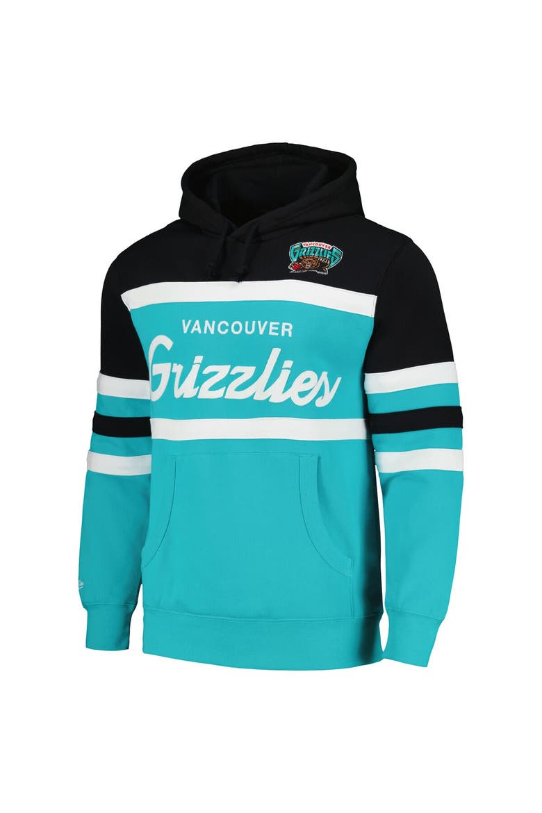 Men's Mitchell & Ness Turquoise/Black Vancouver Grizzlies Head Coach Pullover Hoodie, Alternate, color, Turquoise