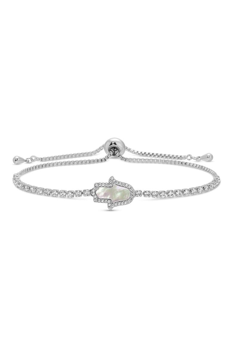 Set of 3 Maryam Cubic Zirconia Bolo Bracelets, Alternate, color, SILVER