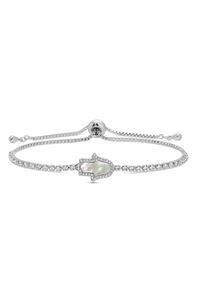 EYE CANDY LOS ANGELES Set of 3 Maryam Cubic Zirconia Bolo Bracelets, Alternate, color, Silver