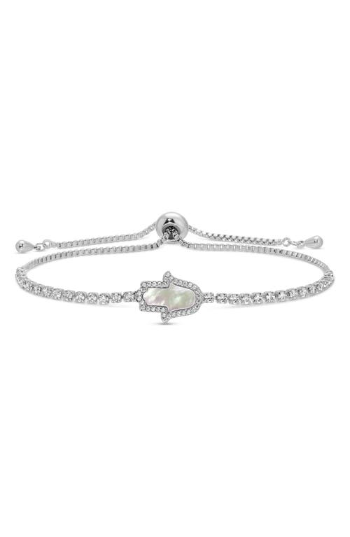 Eye Candy Los Angeles Set Of 3 Maryam Cubic Zirconia Bolo Bracelets In Silver
