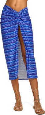Ramy Brook Wave Xana Metallic Cover-Up Skirt