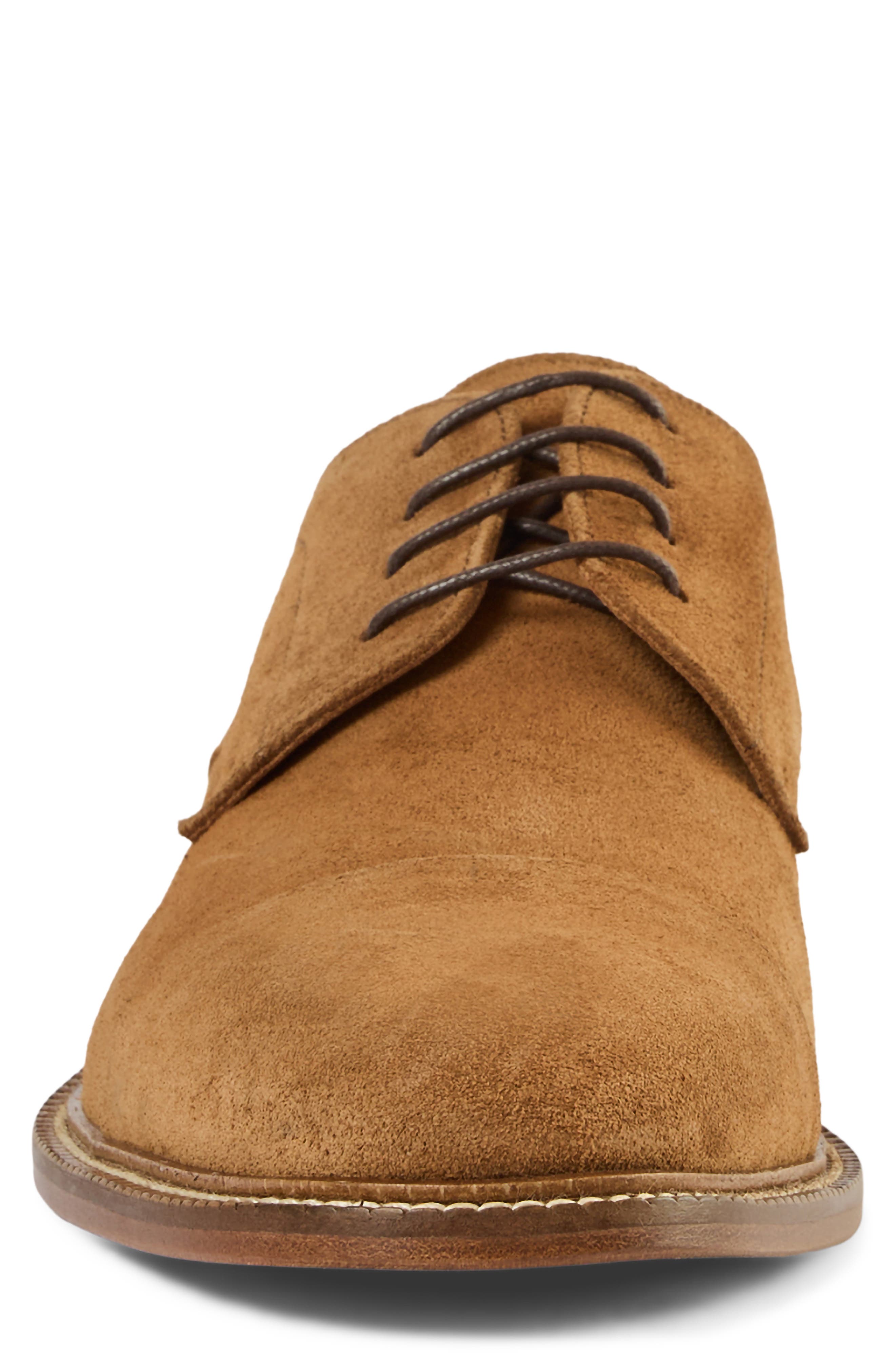 Vasco Cap Toe Leather Derby, Alternate, color, TOBACCO SUEDE