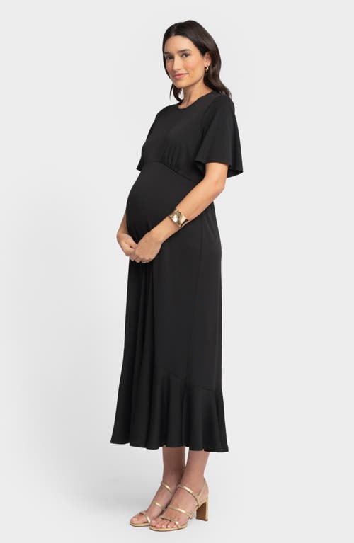 Shop Seraphine Jersey Maternity Midi Dress In Black