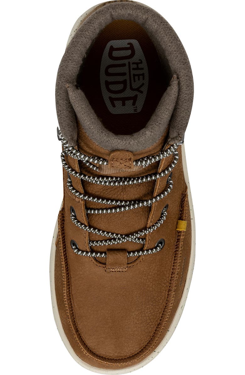 Hey Dude Bradley Water Repellent Leather Boot, Alternate, color, Cognac