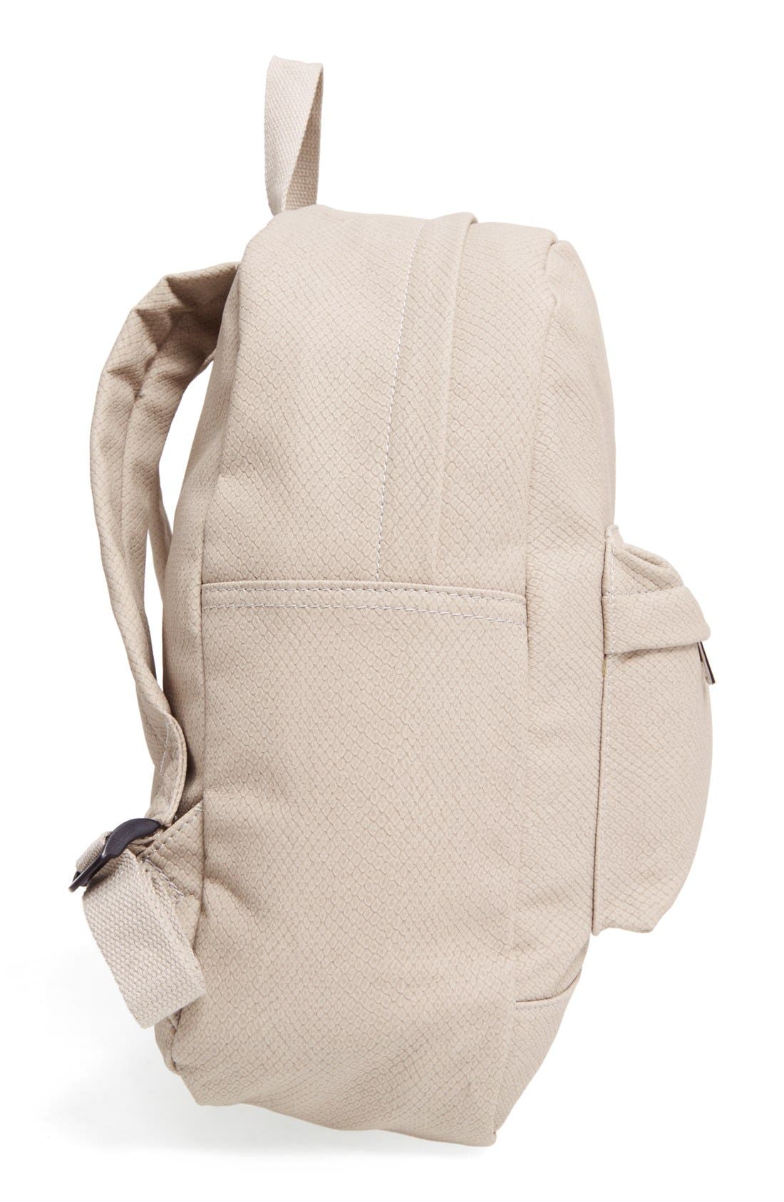 Faux Leather Backpack, Alternate, color, GREY