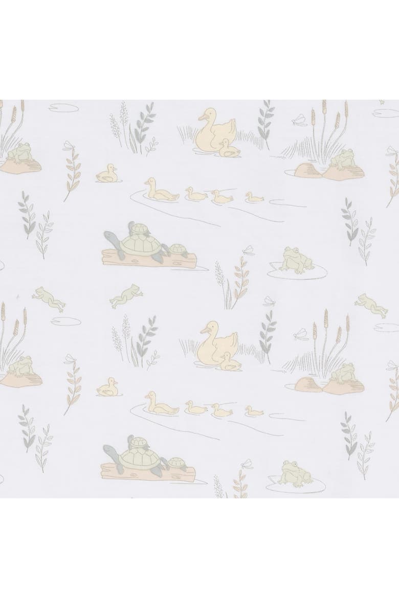 Froggy and Friends 100% Cotton Baby Fitted Crib/Toddler Sheet, Alternate, color, White