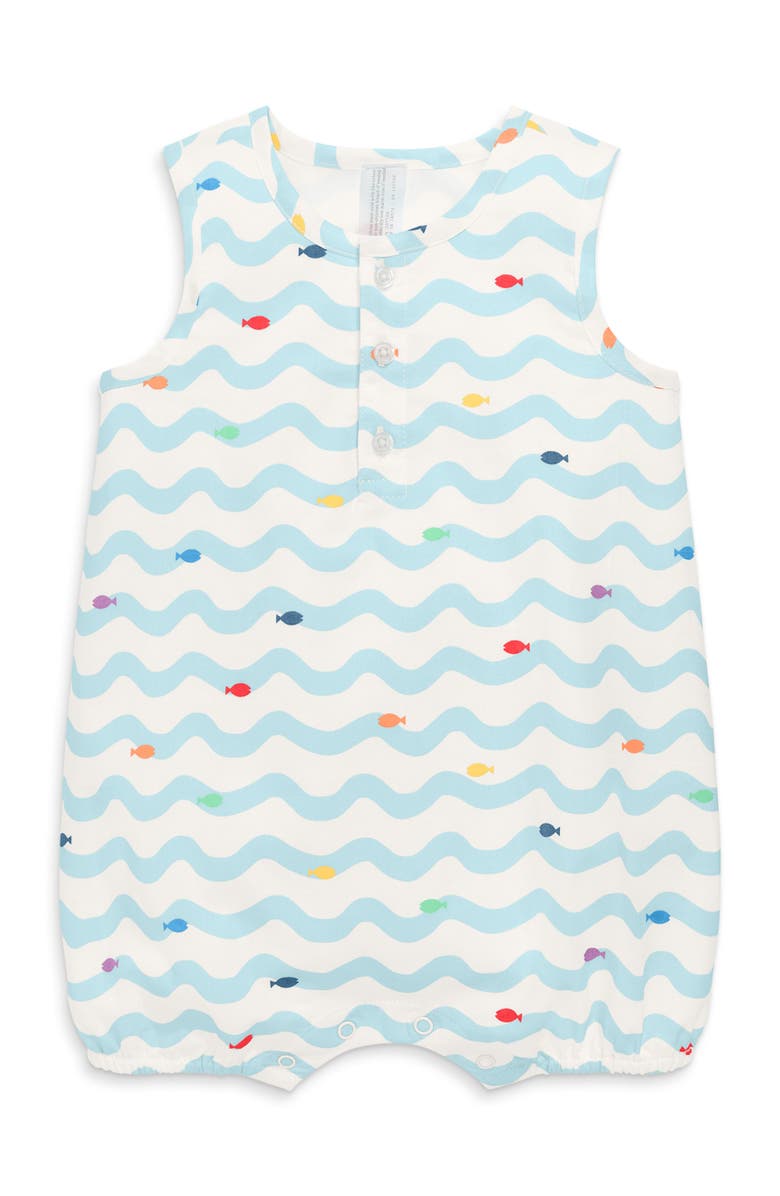 Primary Baby Henley Tank Shortie In Rainbow Fish, Main, color, 