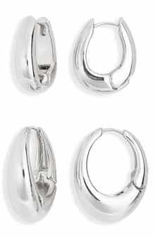 Leith 2-Pack Assorted Puffy Oval Earrings