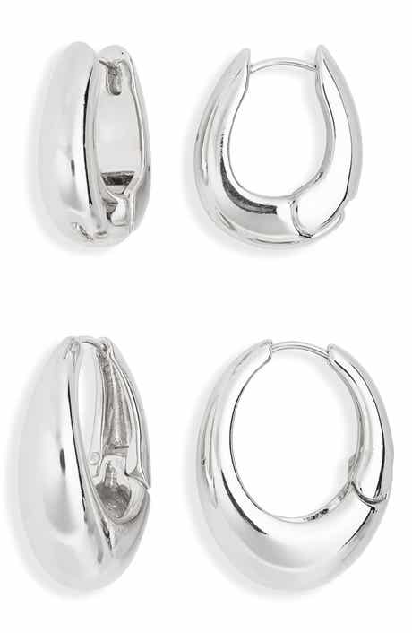 Leith 2-Pack Assorted Puffy Oval Earrings
