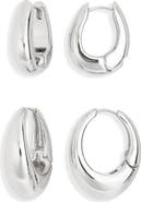 Leith 2-Pack Assorted Puffy Oval Earrings