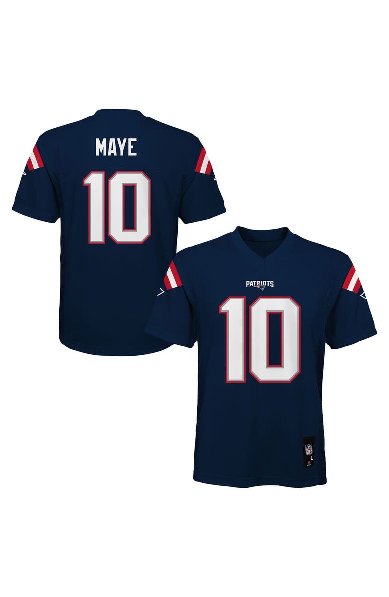 Outerstuff Preschool Outerstuff Drake Maye Navy New England Patriots Replica Player Jersey, Main, color,