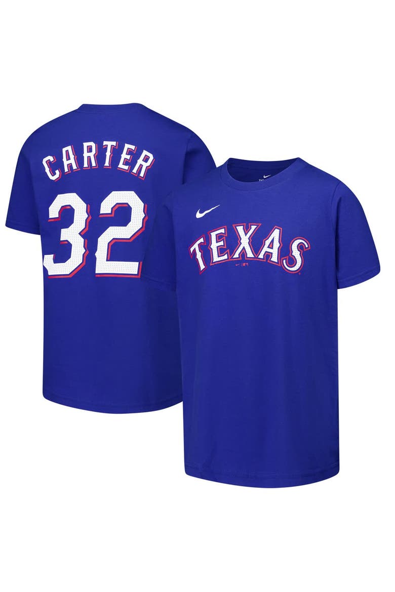 Youth Nike Evan Carter Royal Texas Rangers Name & Number T-Shirt, Main, color, Royal