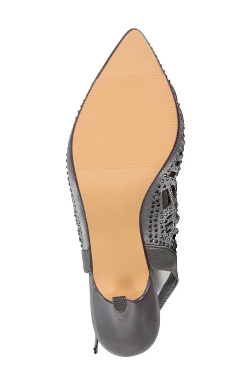 Lady Couture Rhinestone Slingback Pump In Pewter