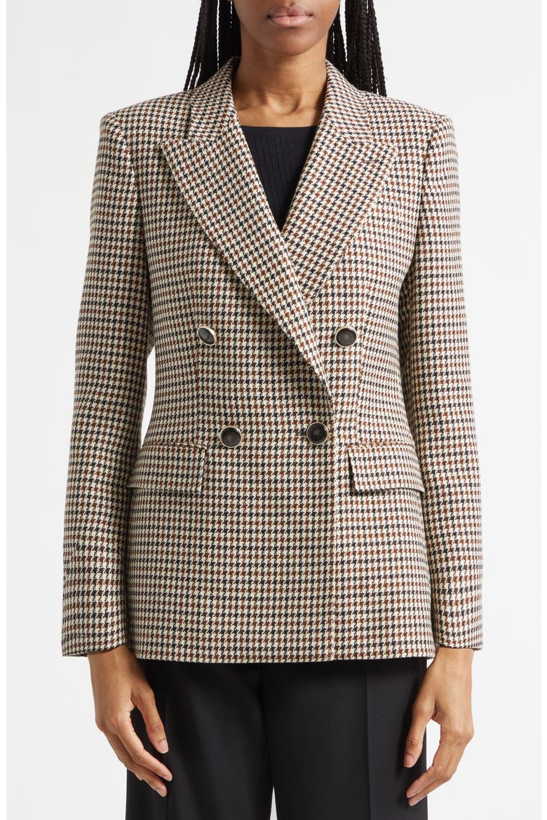 Solene Houndstooth Check Wool Blend Jacket, Alternate, color, NEUTRAL CHECK