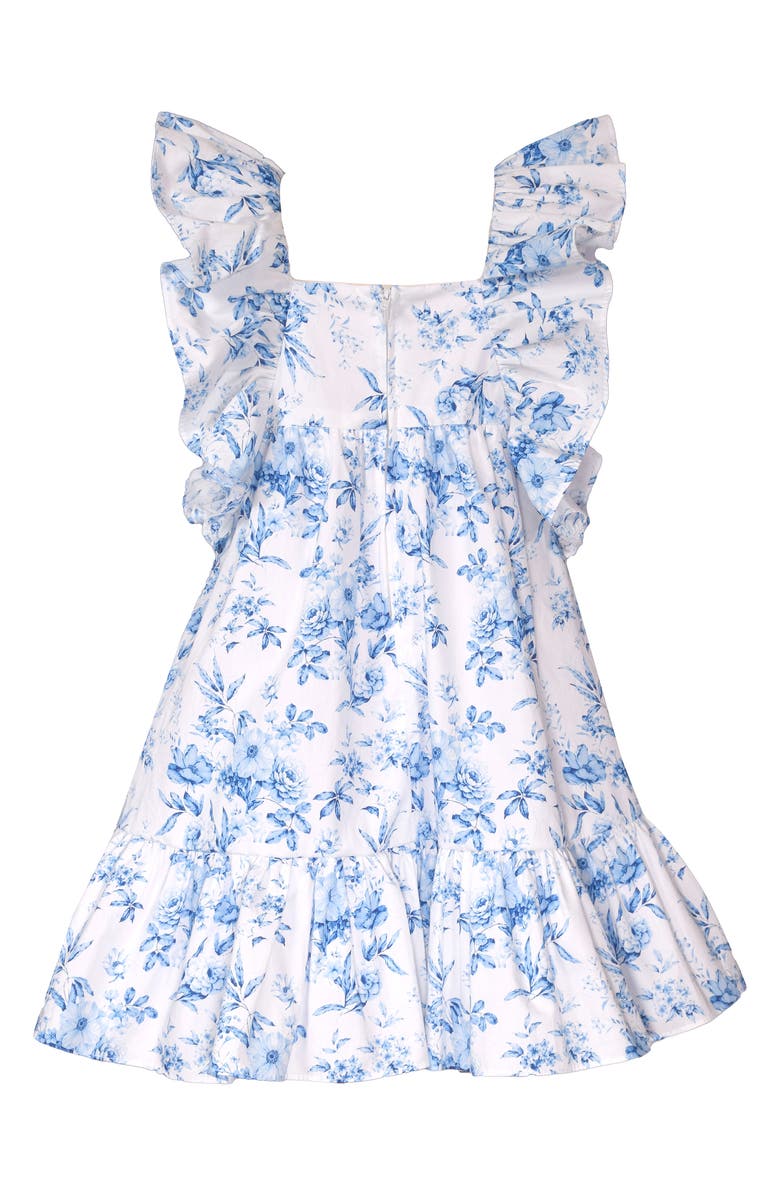 Iris & Ivy Kids' Floral Cotton Gauze Party Dress, Alternate, color, Blue Floral
