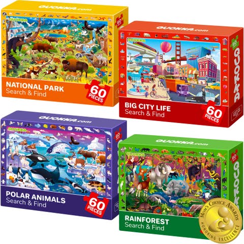Kids Jigsaw Puzzle Sets - 60 & 100 Piece Educational Puzzles