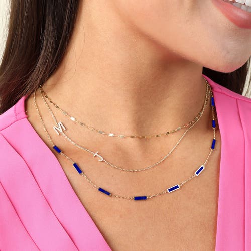 The Lovery Fine Jewelry Lapis Bar Chain Necklace In Blue