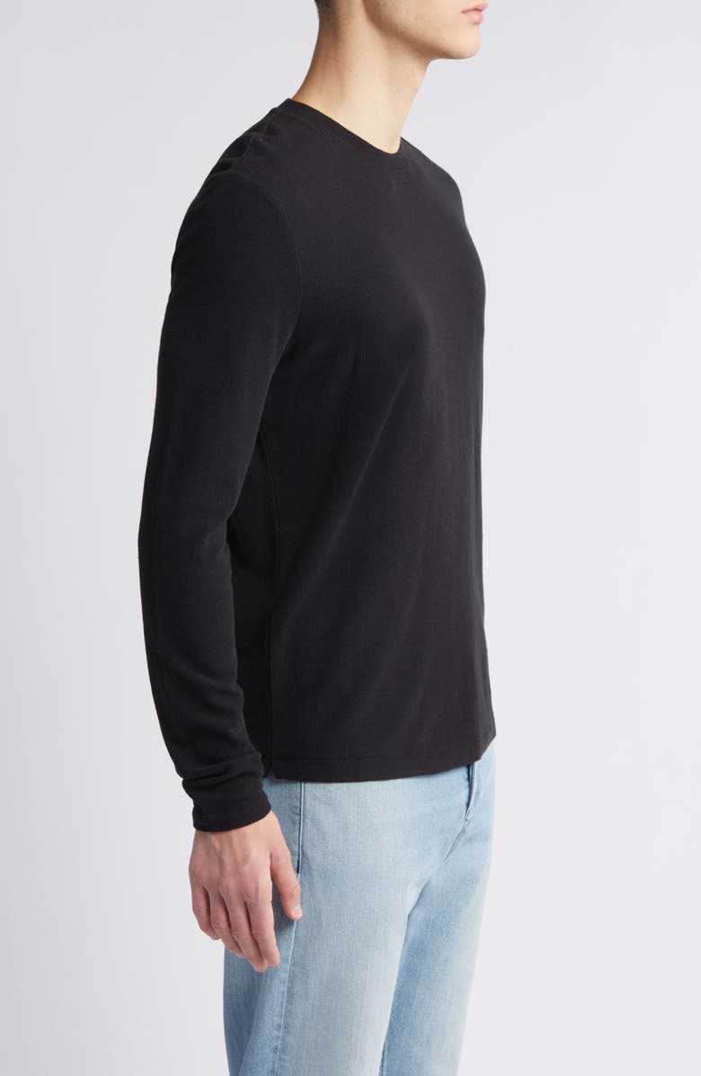 NN07 Clive Long Sleeve Waffle Knit Tee, Alternate, color, Black
