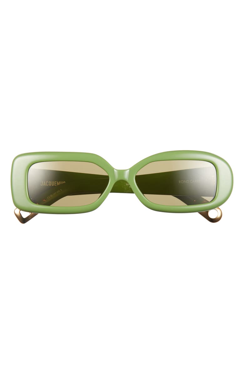Jacquemus Carrie 54mm Round Sunglasses, Main, color, Jade Green/ Gold
