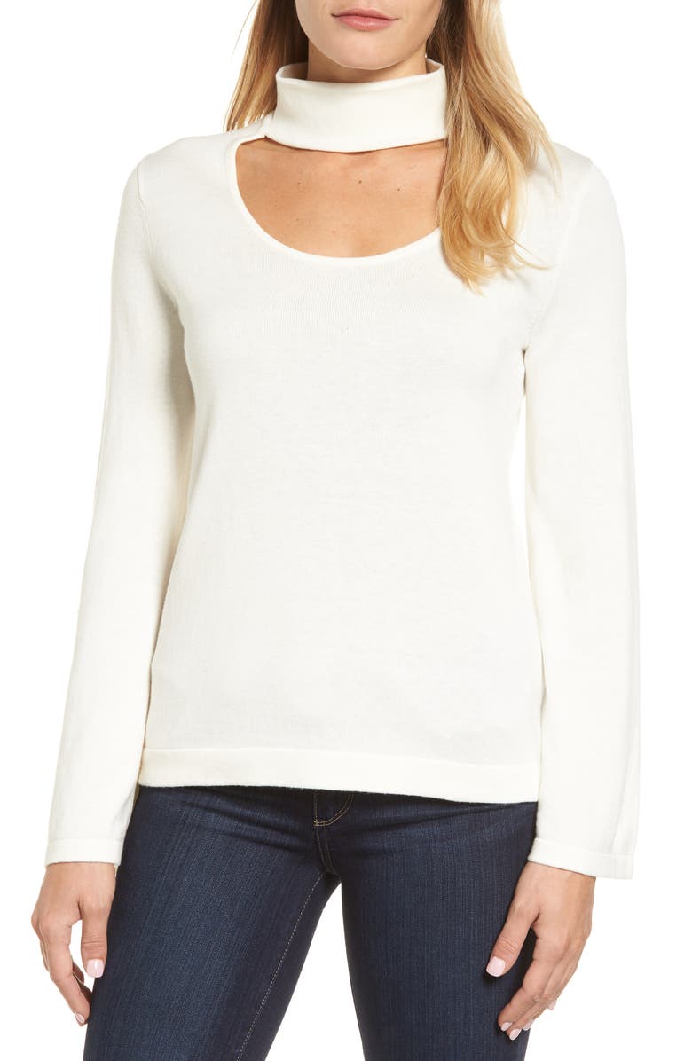 Vince Camuto Bell Sleeve Choker Neck Sweater, Main, color, 