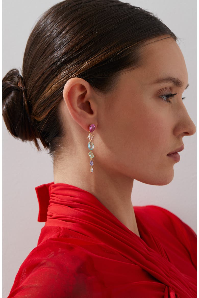 Palm Springs Cubic Zirconia Drop Earrings, Alternate, color, GOLD