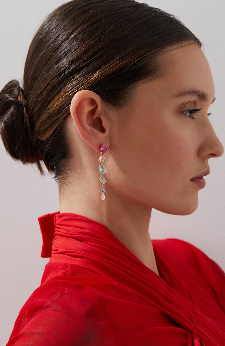 Nadri Palm Springs Cubic Zirconia Drop Earrings, Alternate, color, Gold