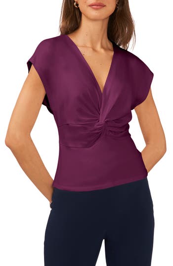 Halogen ® Twist Knit Top In Purple