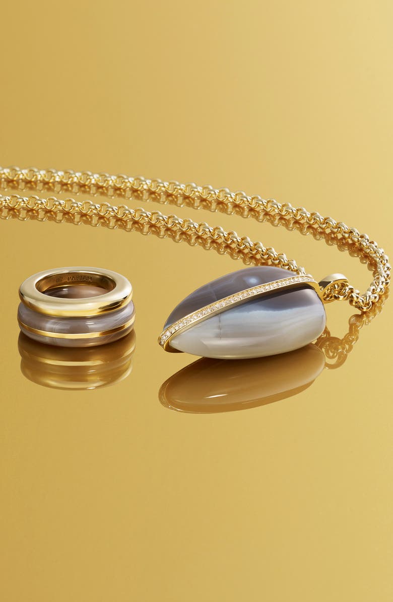 BY PARIAH XL Diamond Pebble Pendant Necklace, Alternate, color, Brown/ White