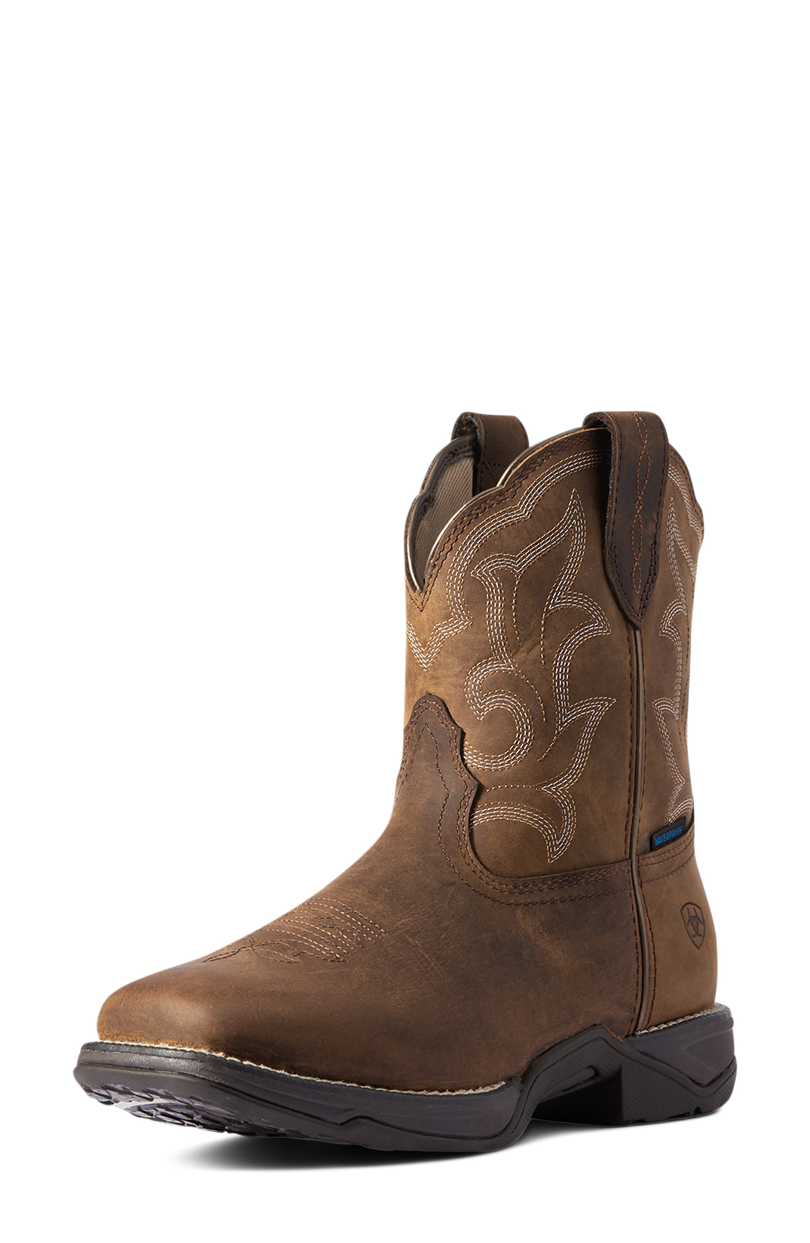 Ariat Anthem Shortie II Waterproof Boot, Alternate, color, Brown