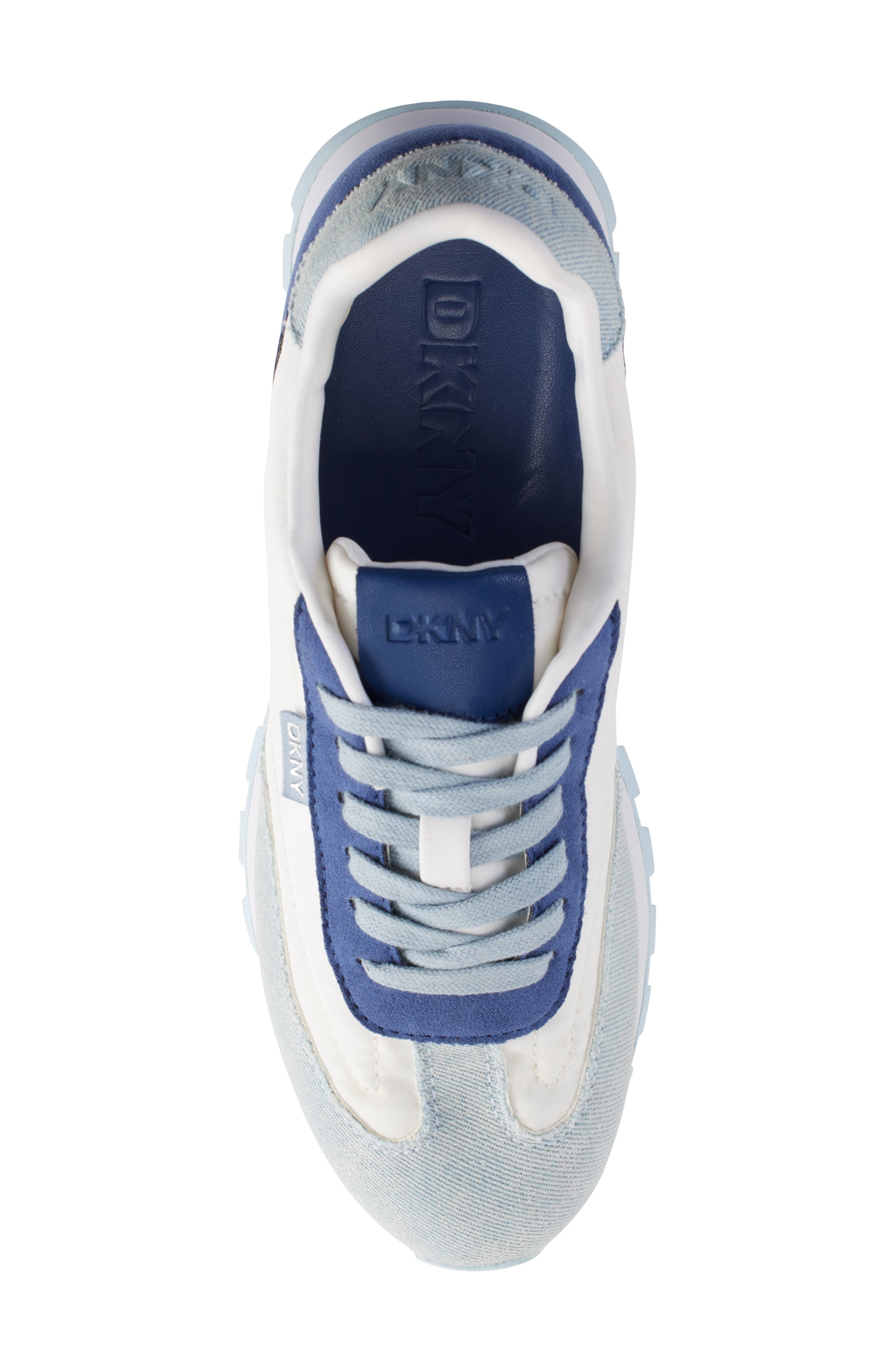 DKNY Forsythe Sneaker, Alternate, color, Bright White/ Light Blue