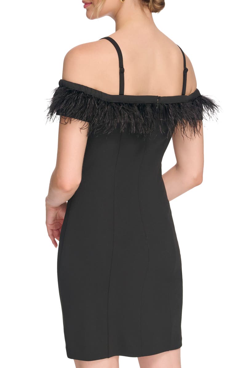 Kensie Feather Off-the-Shoulder Dress, Alternate, color, 