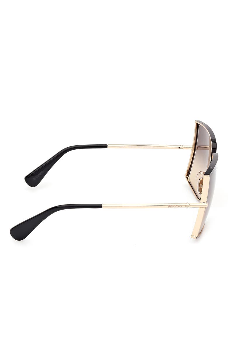 Max Mara 68mm Gradient Oversize Rectangular Sunglasses, Alternate, color, Gold/ Black / Grad Smoke Peach