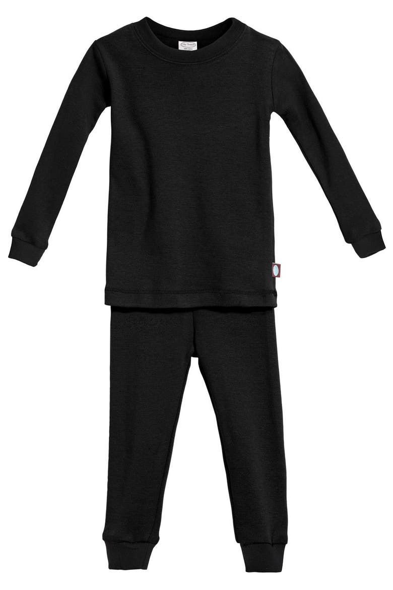 Baby Unisex Soft 100% Organic Cotton Pajama Set, Main, color, Black