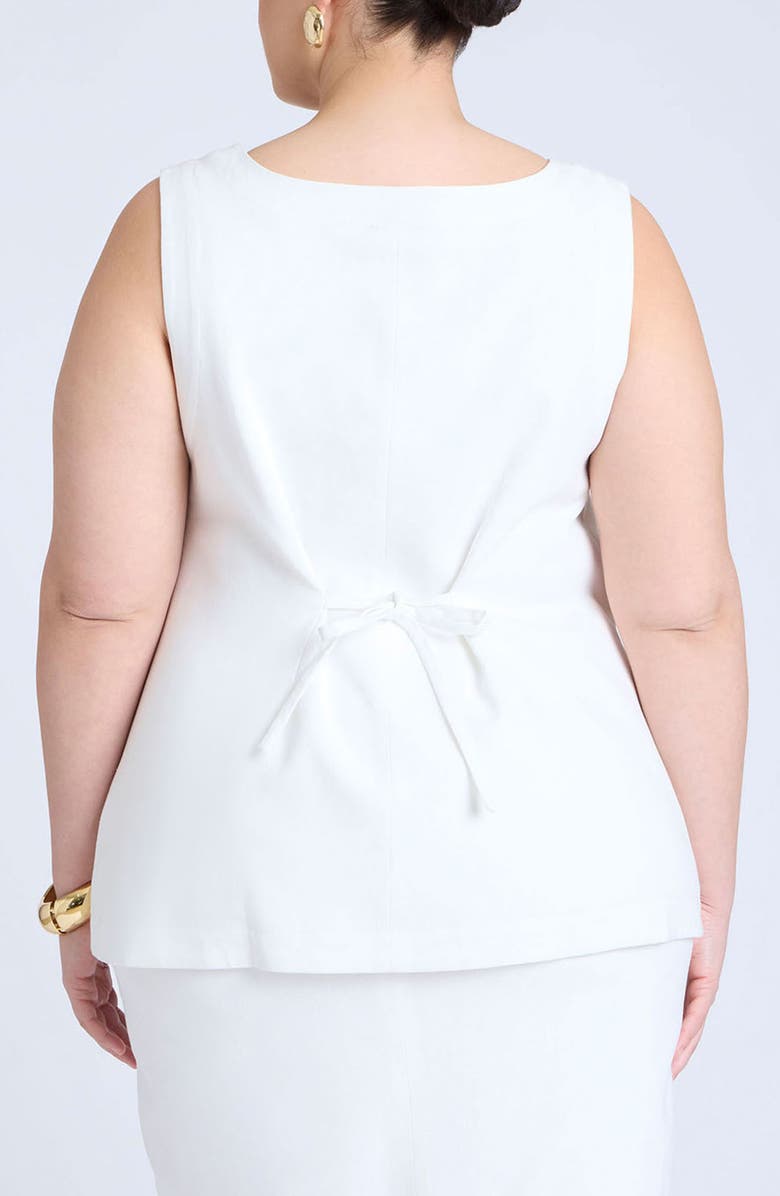 ELOQUII Square Neck Button-Up Vest, Alternate, color, 