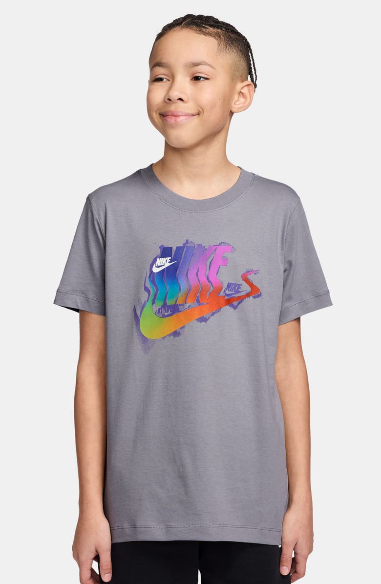 Nike Kids' Glitch Graphic T-Shirt, Main, color, Cement Grey