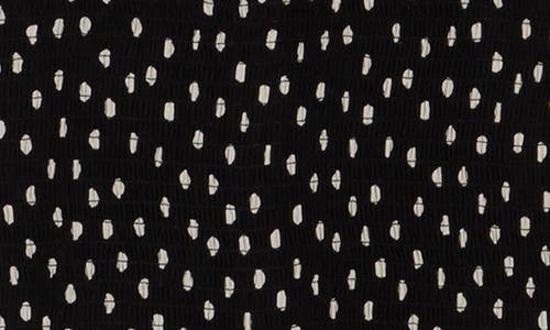Calvin Klein Polka Dot Smocked Jumpsuit In Black