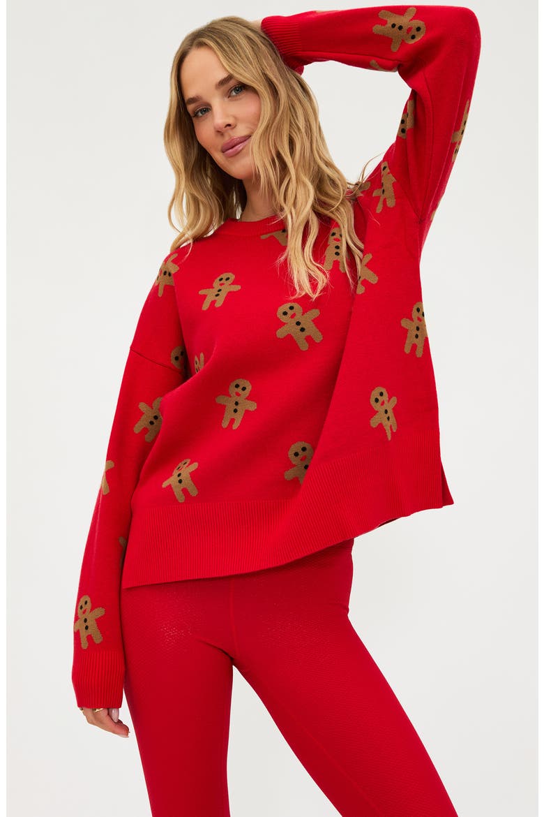 Callie Gingerbread Man Sweater, Alternate, color, GINGERBREAD